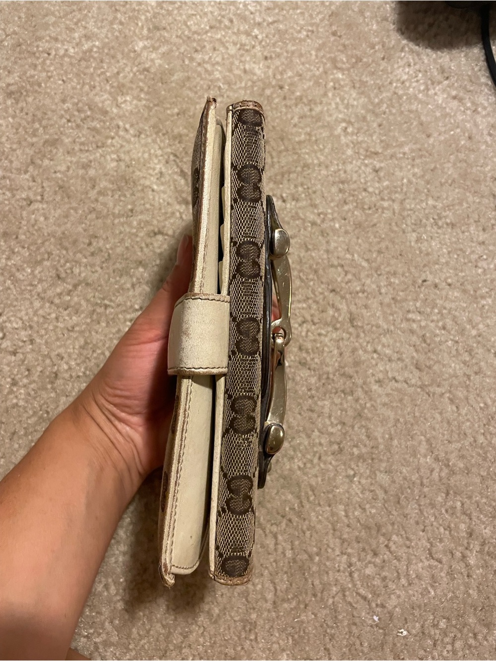 Gucci GG Canvas Horsebit Long Wallet Cream Brown Flap Wallet - Picture 11 of 11